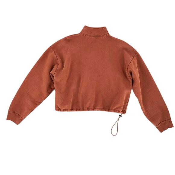 Set Active Sweatshirt Brown Large Heavyweight 1/2 zip - Picture 2 of 6